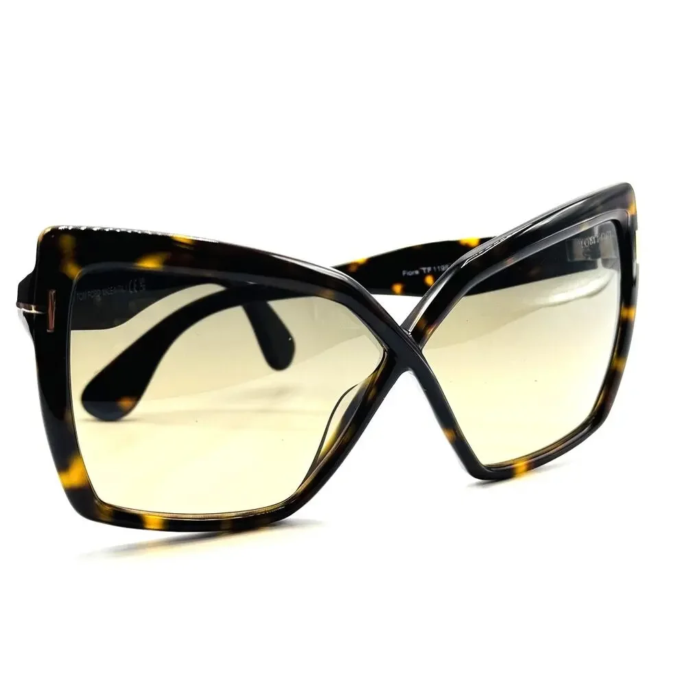Tom Ford Sunglasses Fiore TF1195 52B Havana Frame Gradient Brown Lens 63-6-140